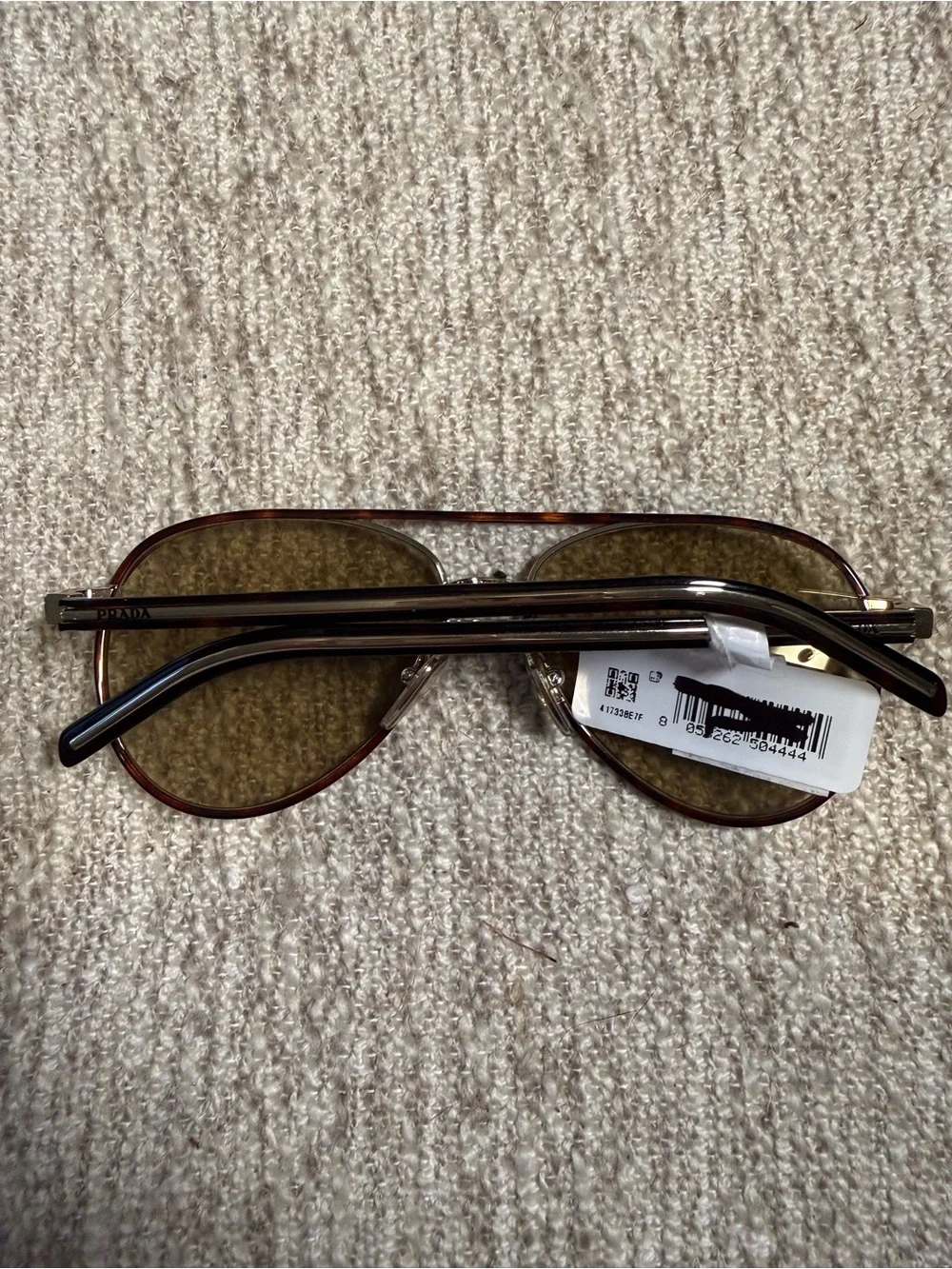 Prada Aviator Sunglasses - Brown Lenses with Red-Brown Frame